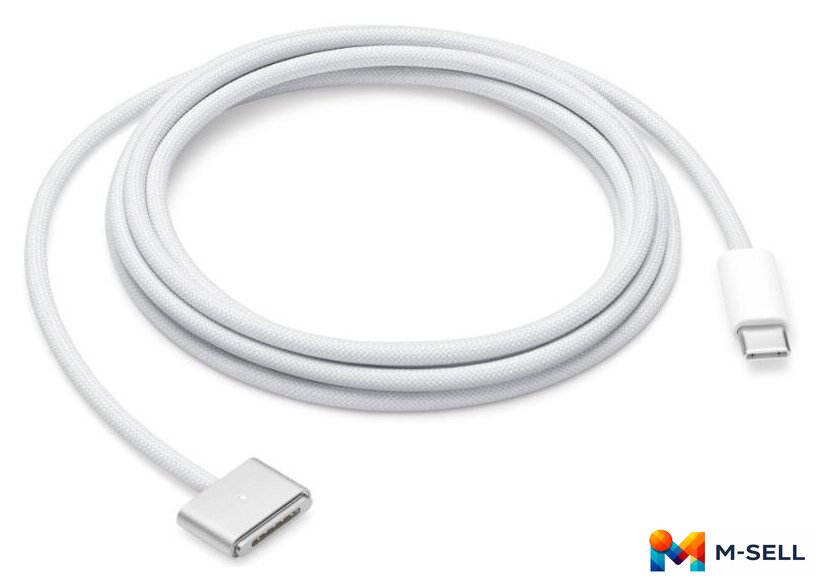 Кабель Apple USB Type-C - MagSafe 3 (2 м, белый/серебристый) - Изображение №1 — Мульти e-магазин M-SELL