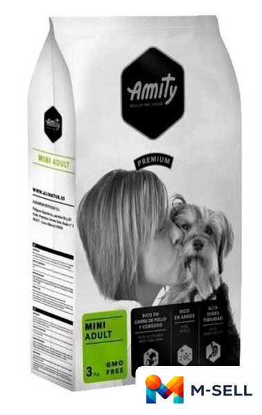 Сухой корм для собак Amity Premium Mini для собак мелких пород (10 кг) - Изображение №1 — Мульти e-магазин M-SELL