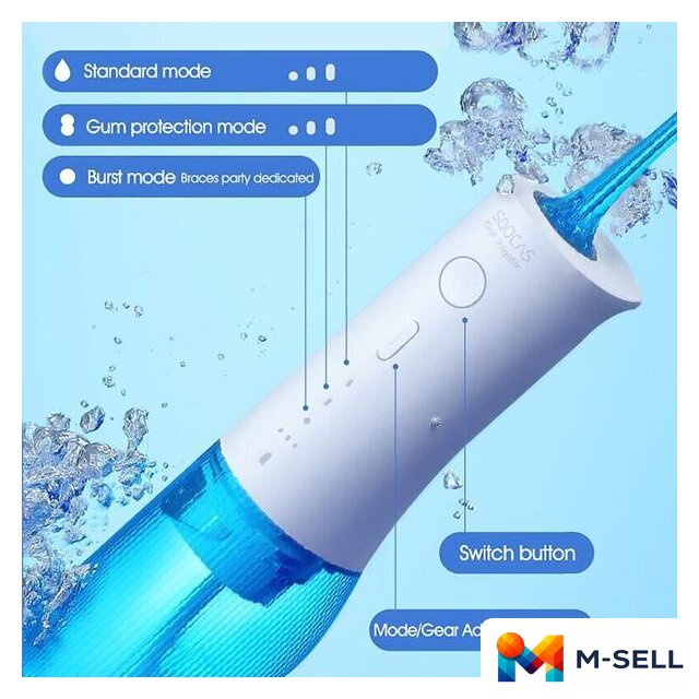Ирригатор  Soocas W3 Pro (с футляром, синий) - Изображение №5 — Мульти e-магазин M-SELL