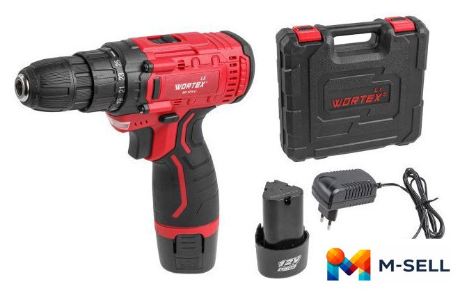 Дрель-шуруповерт Wortex LX BD 1215 Li 0329353 (с 2-мя АКБ, кейс) - Изображение №1 — Мульти e-магазин M-SELL