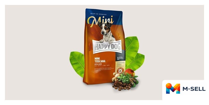 Сухой корм для собак Happy Dog Mini Toscana. Утка и лосось 61300 10 кг - Изображение №3 — Мульти e-магазин M-SELL