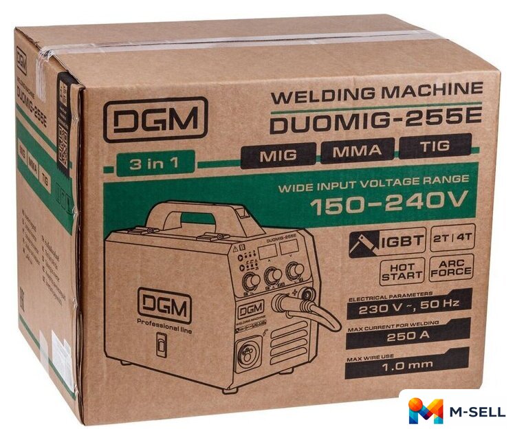Сварочный инвертор DGM DUOMIG-255E - Изображение №9 — Мульти e-магазин M-SELL