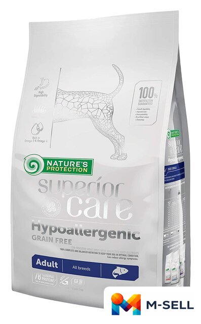 Сухой корм для собак Nature's Protection Superior Care Grain Free Salmon Adult All Breeds 10 кг - Изображение №1 — Мульти e-магазин M-SELL