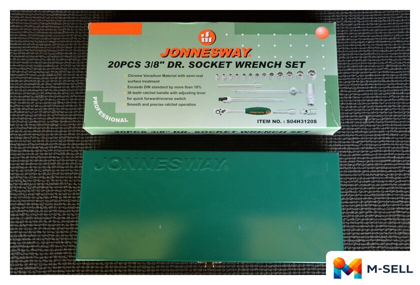 Набор трещотка с головками Jonnesway S04H3120S 20 предметов - Изображение №2 — Мульти e-магазин M-SELL