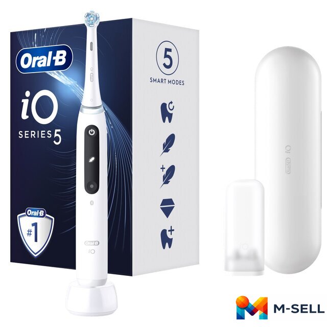 Электрическая зубная щетка Oral-B iO 5 IOG5.1A6.1DK (белый) - Изображение №1 — Мульти e-магазин M-SELL