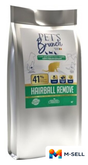 Сухой корм для кошек Pet's Brunch Adult Hairball Remove 11 кг - Изображение №1 — Мульти e-магазин M-SELL