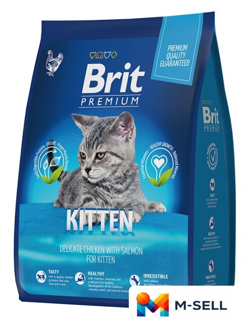Сухой корм для кошек Brit Premium Cat Kitten для котят с курицей 8 кг - Изображение №1 — Мульти e-магазин M-SELL