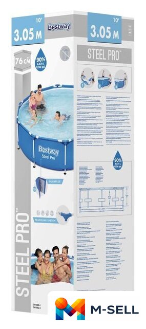 Каркасный бассейн Bestway 56677 (305x76) - Изображение №2 — Мульти e-магазин M-SELL