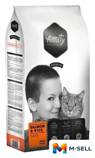 Сухой корм для кошек Amity Premium Salmon & Rice (с лососем и рисом) 10 кг - Изображение №1 — Мульти e-магазин M-SELL