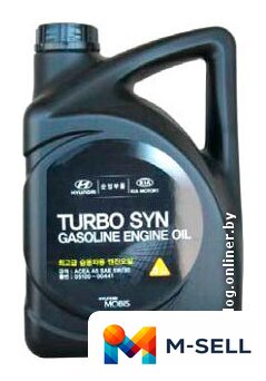 Моторное масло Hyundai/KIA Turbo Syn SM/GF-4 5W30 4л - Изображение №1 — Мульти e-магазин M-SELL