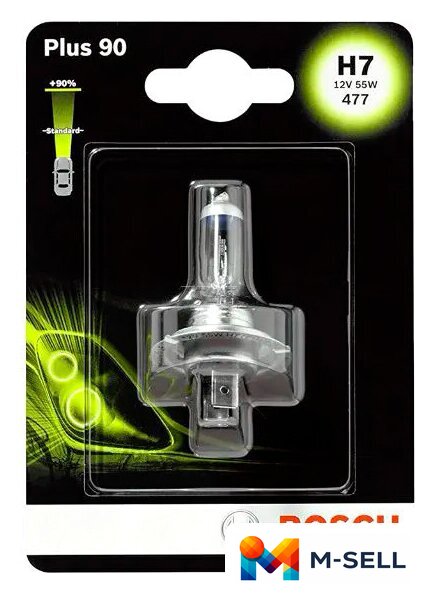 Галогенная лампа Bosch 12V H7 55W Plus 90 1987301078 - Изображение №1 — Мульти e-магазин M-SELL
