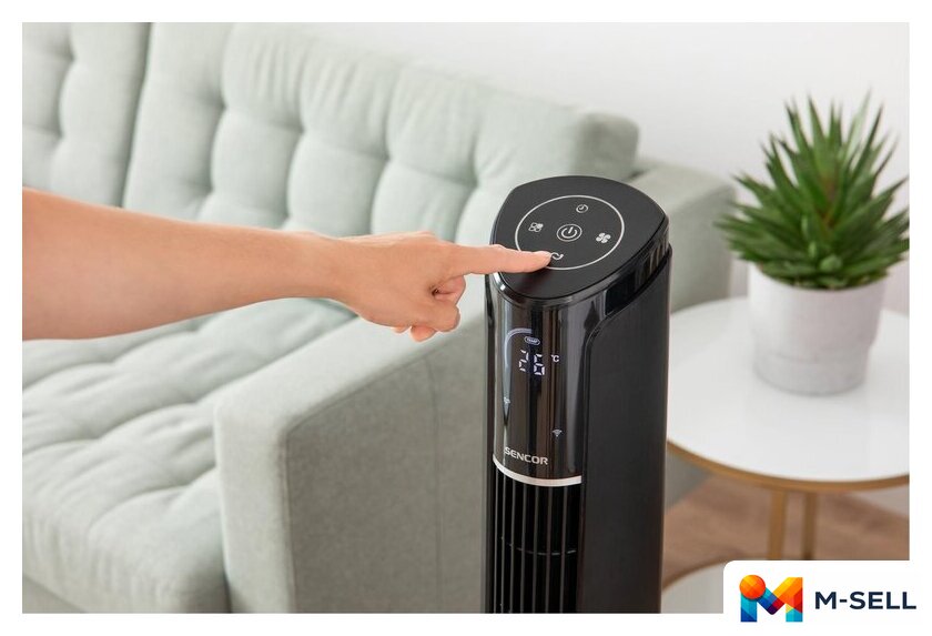 Колонный вентилятор Sencor SFT 4207BK - Изображение №10 — Мульти e-магазин M-SELL