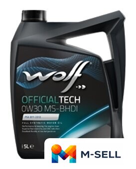 Моторное масло Wolf OfficialTech 0W-30 MS-BHDI 5л - Изображение №1 — Мульти e-магазин M-SELL