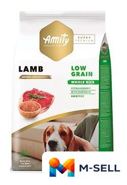 Сухой корм для собак Amity Super Premium с ягненком 14 кг - Изображение №1 — Мульти e-магазин M-SELL