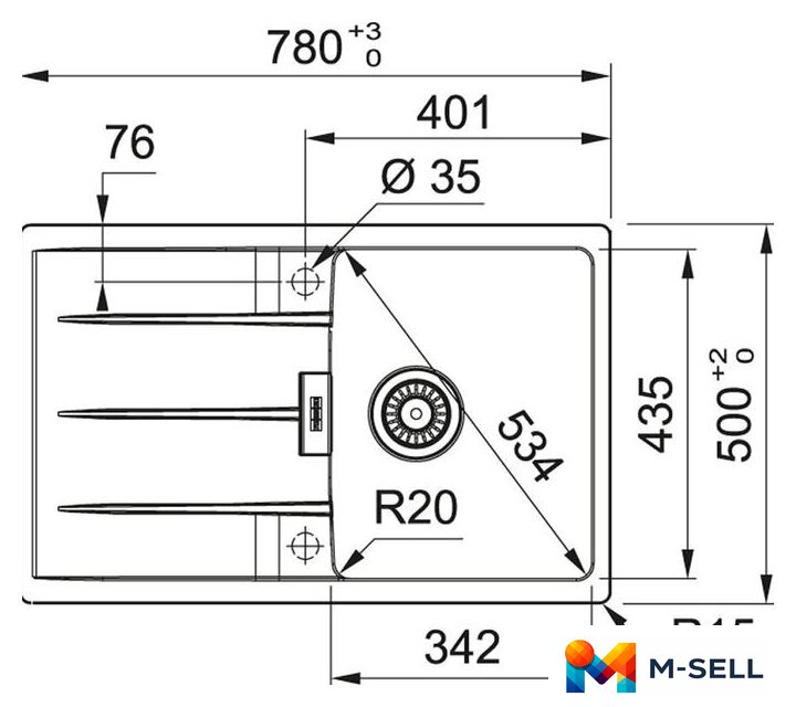 Кухонная мойка Franke Centro CNG 611/211-78 Fragranite 114.0639.684 (черный матовый) - Изображение №2 — Мульти e-магазин M-SELL