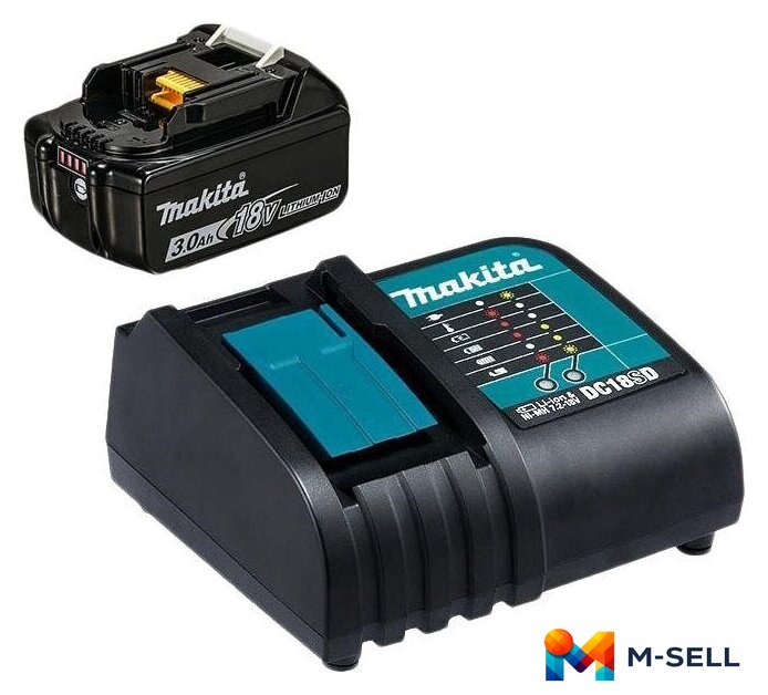 Аккумулятор с зарядным устройством Makita DC18SD + BL1830B (18В/3.0 Ah + 7.2-18В) - Изображение №1 — Мульти e-магазин M-SELL