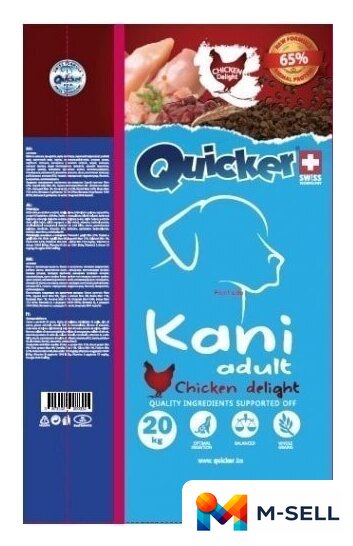 Сухой корм для собак Quicker Kani Chicken Adult 20 кг - Изображение №1 — Мульти e-магазин M-SELL