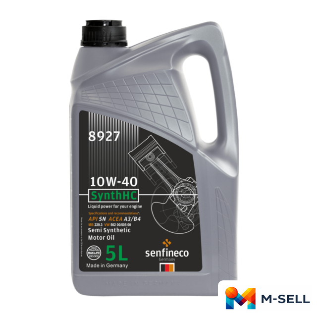 Моторное масло Senfineco SynthHC 10W-40 API SN ACEA A3/B4, 5л - Изображение №1 — Мульти e-магазин M-SELL