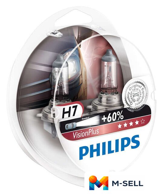 Галогенная лампа Philips H7 VisionPlus 2шт [12972VPS2] - Изображение №1 — Мульти e-магазин M-SELL