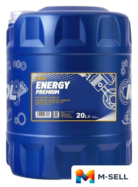 Моторное масло Mannol Energy Premium 5W-30 20л - Изображение №1 — Мульти e-магазин M-SELL