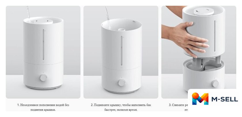 Увлажнитель воздуха Xiaomi Humidifier 2 Lite EU MJJSQ06DY (евровилка) - Изображение №10 — Мульти e-магазин M-SELL