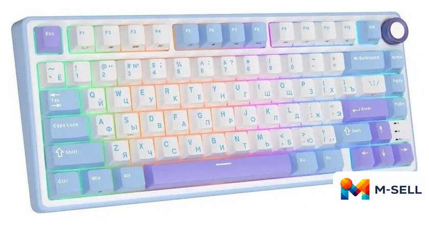 Клавиатура Royal Kludge R75 RGB Taro Milk (RK Silver) - Изображение №5 — Мульти e-магазин M-SELL