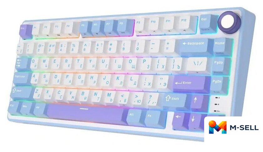 Клавиатура Royal Kludge R75 RGB Taro Milk (RK Silver) - Изображение №6 — Мульти e-магазин M-SELL