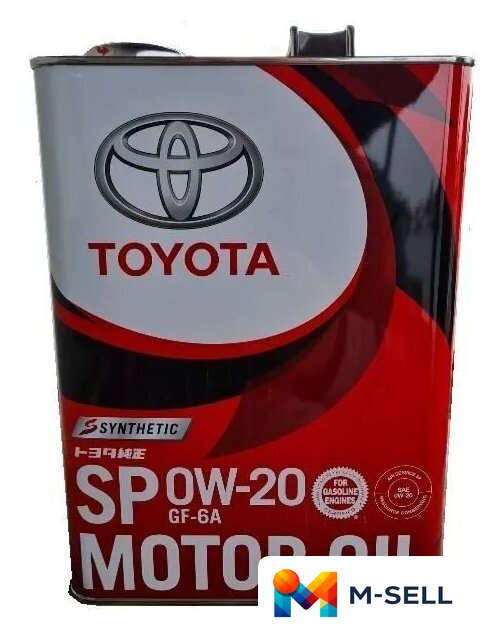 Моторное масло Toyota Motor Oil SP GF-6A 0W-20 4л - Изображение №1 — Мульти e-магазин M-SELL