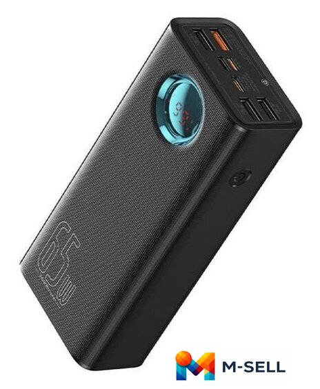 Внешний аккумулятор Baseus Amblight Digital Display Fast Charge Power Bank 65W 26800mAh (черный) - Изображение №2 — Мульти e-магазин M-SELL
