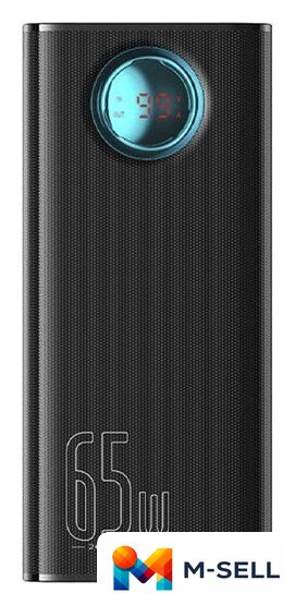 Внешний аккумулятор Baseus Amblight Digital Display Fast Charge Power Bank 65W 26800mAh (черный) - Изображение №1 — Мульти e-магазин M-SELL