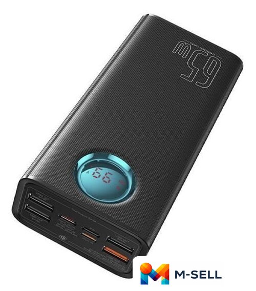 Внешний аккумулятор Baseus Amblight Digital Display Fast Charge Power Bank 65W 26800mAh (черный) - Изображение №4 — Мульти e-магазин M-SELL