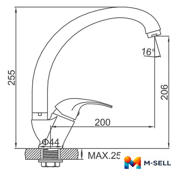 Смеситель Ledeme L5931 - Изображение №2 — Мульти e-магазин M-SELL
