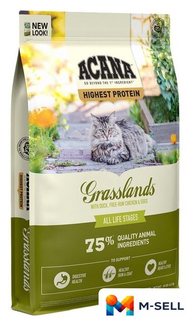 Сухой корм для кошек Acana Grasslands for cats 4.5 кг - Изображение №1 — Мульти e-магазин M-SELL
