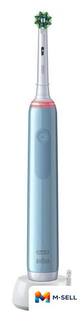 Электрическая зубная щетка Oral-B Pro 3 3000 Cross Action D505.513.3 (голубой) - Изображение №3 — Мульти e-магазин M-SELL