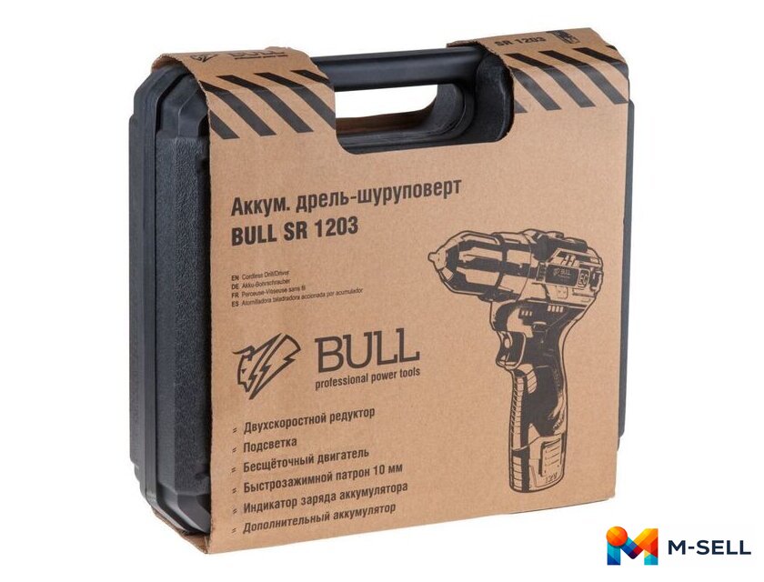 Дрель-шуруповерт Bull SR 1203 (с 2-мя АКБ, кейс) - Изображение №3 — Мульти e-магазин M-SELL