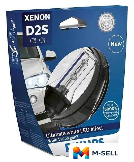 Ксеноновая лампа Philips D2S Xenon WhiteVision gen2 Blister 1шт - Изображение №1 — Мульти e-магазин M-SELL