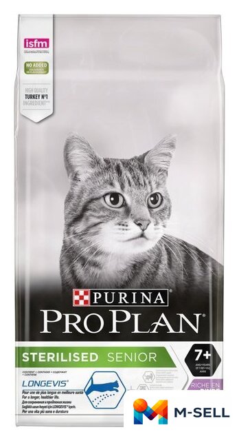 Сухой корм для кошек Pro Plan Sterilised Senior Longevis с индейкой 10 кг - Изображение №1 — Мульти e-магазин M-SELL