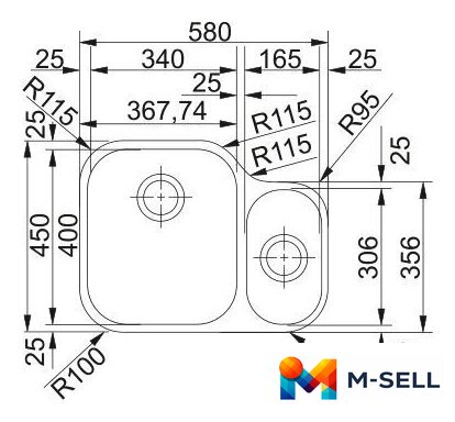 Кухонная мойка Franke Armonia AMX 110-16 122.0021.448 (стальной) - Изображение №2 — Мульти e-магазин M-SELL
