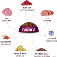 Сухой корм для кошек Award Adult Sterilized (для стерилизованных с индейкой и курицей с добавлением клюквы и цикория) 10 кг - Превью изображения №5 — Мульти e-магазин M-SELL