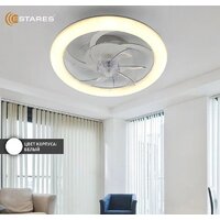 Припотолочная люстра Estares Fan Simple 65W+18W R-APP-480x125-WHITE/WHITE-220-IP20 - Превью изображения №2 — Мульти e-магазин M-SELL