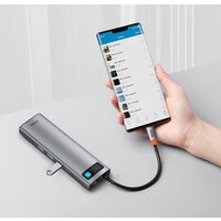 Док-станция Baseus Metal Gleam Series 11-in-1 Multifunctional HUB Type-C Hub Docking Station CAHUB-CT0G - Превью изображения №10 — Мульти e-магазин M-SELL