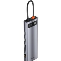 Док-станция Baseus Metal Gleam Series 11-in-1 Multifunctional HUB Type-C Hub Docking Station CAHUB-CT0G - Превью изображения №4 — Мульти e-магазин M-SELL