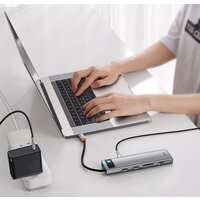 Док-станция Baseus Metal Gleam Series 11-in-1 Multifunctional HUB Type-C Hub Docking Station CAHUB-CT0G - Превью изображения №11 — Мульти e-магазин M-SELL