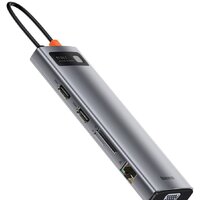 Док-станция Baseus Metal Gleam Series 11-in-1 Multifunctional HUB Type-C Hub Docking Station CAHUB-CT0G - Превью изображения №2 — Мульти e-магазин M-SELL