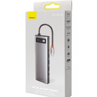 Док-станция Baseus Metal Gleam Series 11-in-1 Multifunctional HUB Type-C Hub Docking Station CAHUB-CT0G - Превью изображения №7 — Мульти e-магазин M-SELL