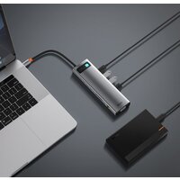 Док-станция Baseus Metal Gleam Series 11-in-1 Multifunctional HUB Type-C Hub Docking Station CAHUB-CT0G - Превью изображения №12 — Мульти e-магазин M-SELL
