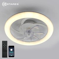Припотолочная люстра Estares Fan Simple 65W+18W R-APP-480x125-BLACK/WHITE-220-IP20 - Превью изображения №8 — Мульти e-магазин M-SELL