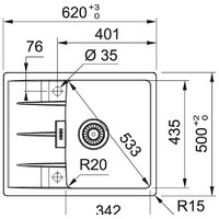 Кухонная мойка Franke Centro CNG 611/211-62 Fragranite 114.0639.680 (миндаль) - Превью изображения №2 — Мульти e-магазин M-SELL