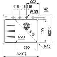 Кухонная мойка Franke Centro CNG 611/211-62 TL Fragranite 114.0639.710 (оникс) - Превью изображения №2 — Мульти e-магазин M-SELL