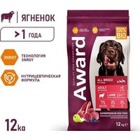 Сухой корм для собак Award Adult All Breed для всех пород с ягненком, индейкой с добавлением яблока и черники 12 кг - Превью изображения №2 — Мульти e-магазин M-SELL